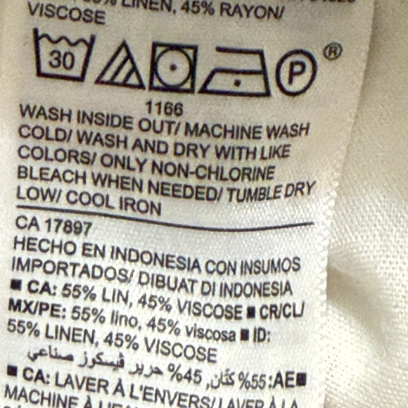 🌹OLD NAVY LINEN RAYON STRIPPED DRAWSTRING WAIST WIDE LEG PANTS - Picture 4 of 7